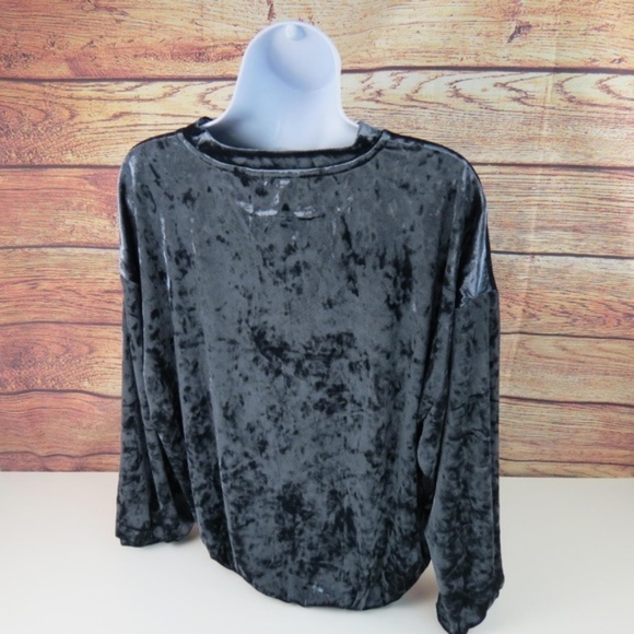 Adrianna Papell Small Gray Velour Long Sleeves Top - Picture 2 of 5